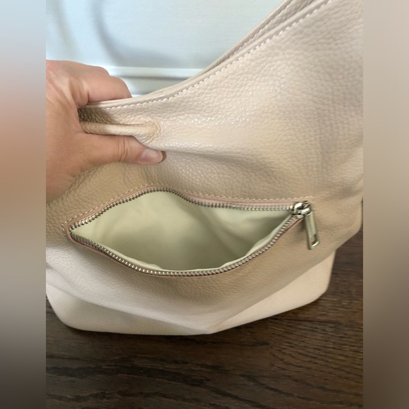 Vera Pelle Luisa Peachy Pink Genuine Italian Soft Leather Large Shoulder Bag - Picture 7 of 16